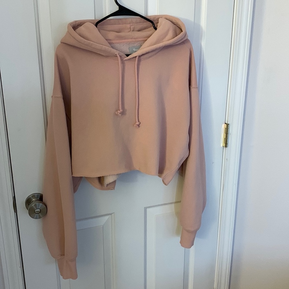 Cozy Fleece Boyfriend Cropped Hoodie Size L - Aritzia TNA